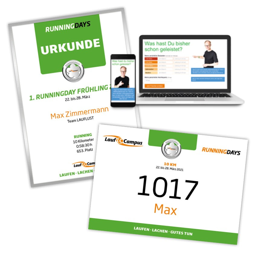 Trainingsplan und Startplatz bei den Runningdays